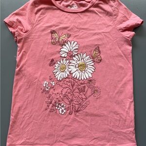 OshKosh B'gosh Pink Short Sleeve Tee with Floral Design
